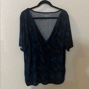 Lane Bryant Women's Blue Floral Top size 22/24